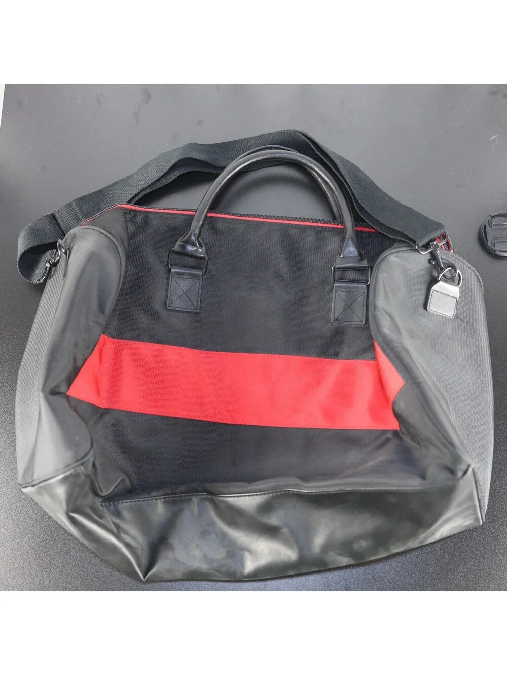 Ralph Lauren Fragrances Black Red Nylon Duffle Travel Bag 20in